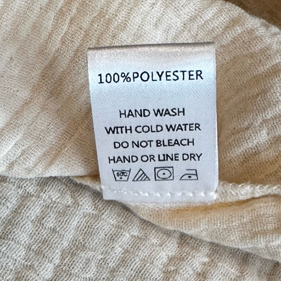 143 Story Women's Button-Up Long Sleeve Gauze Blouse Grey/Cream Med - Picture 9 of 12